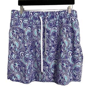 Izod Golf Stretch Skort Skirt Size L‎ Blue Turquoise Batik Floral